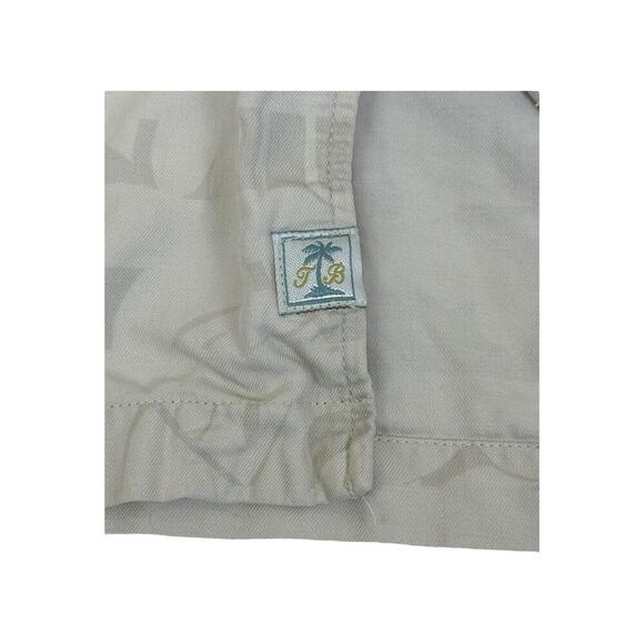 Tommy Bahama Mens XL 100% Silk white Palm Tree Tropical SS Button Down - Picture 12 of 13